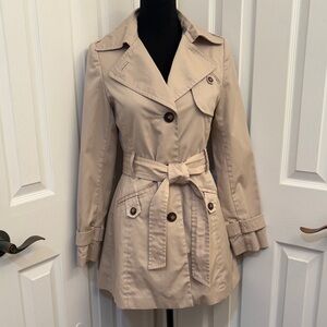 H&M Tan Trench Coat with pleated rear